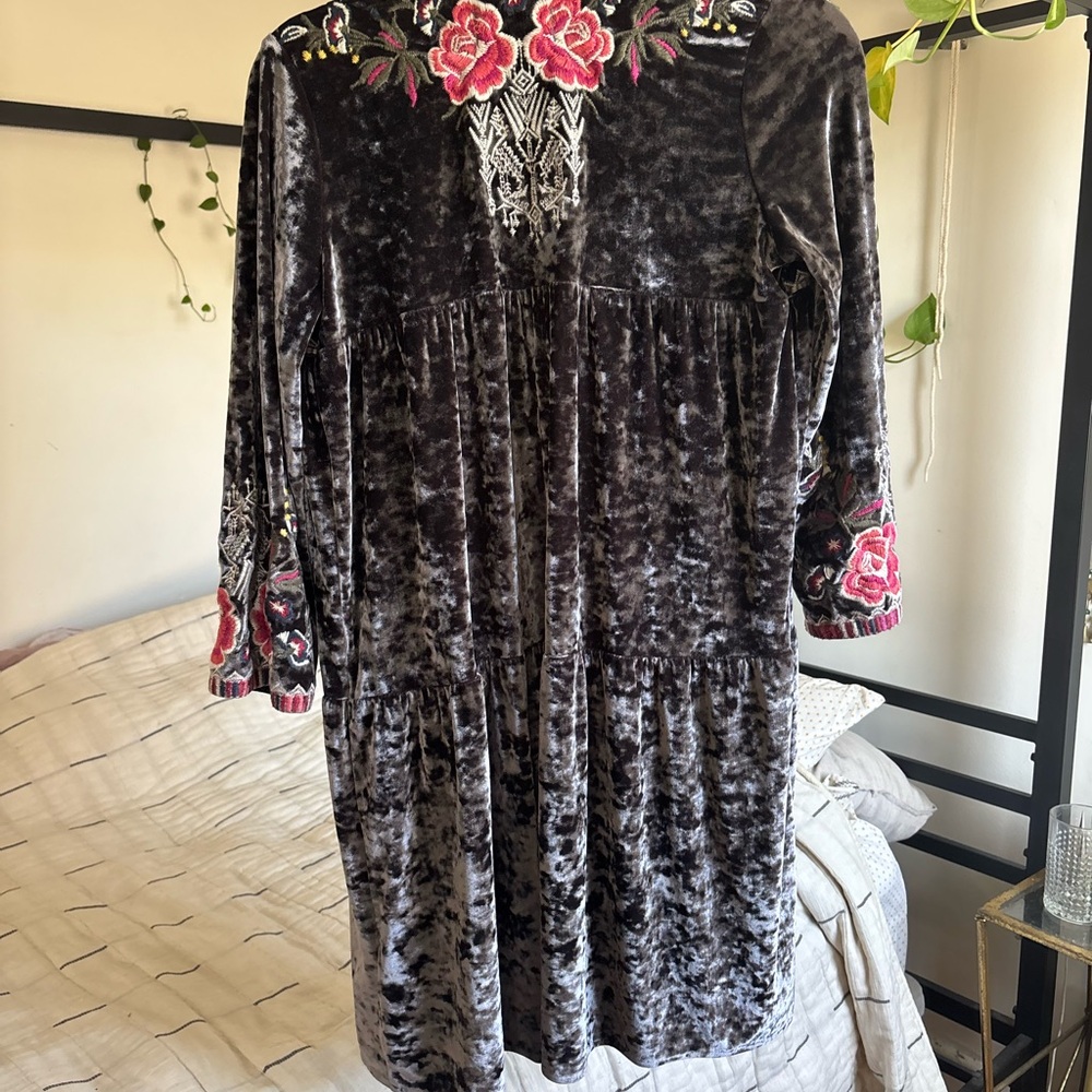 Driftwood Carly Velvet Floral Kimono Cardigan, Size S - Picture 7 of 8